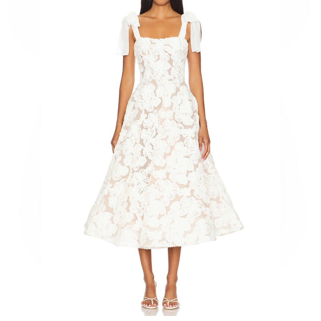 Bronx And Banco Sabrina Midi Dress In Cream
